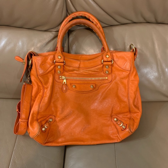 Balenciaga Handbags - Balenciaga Orange Velo Bag